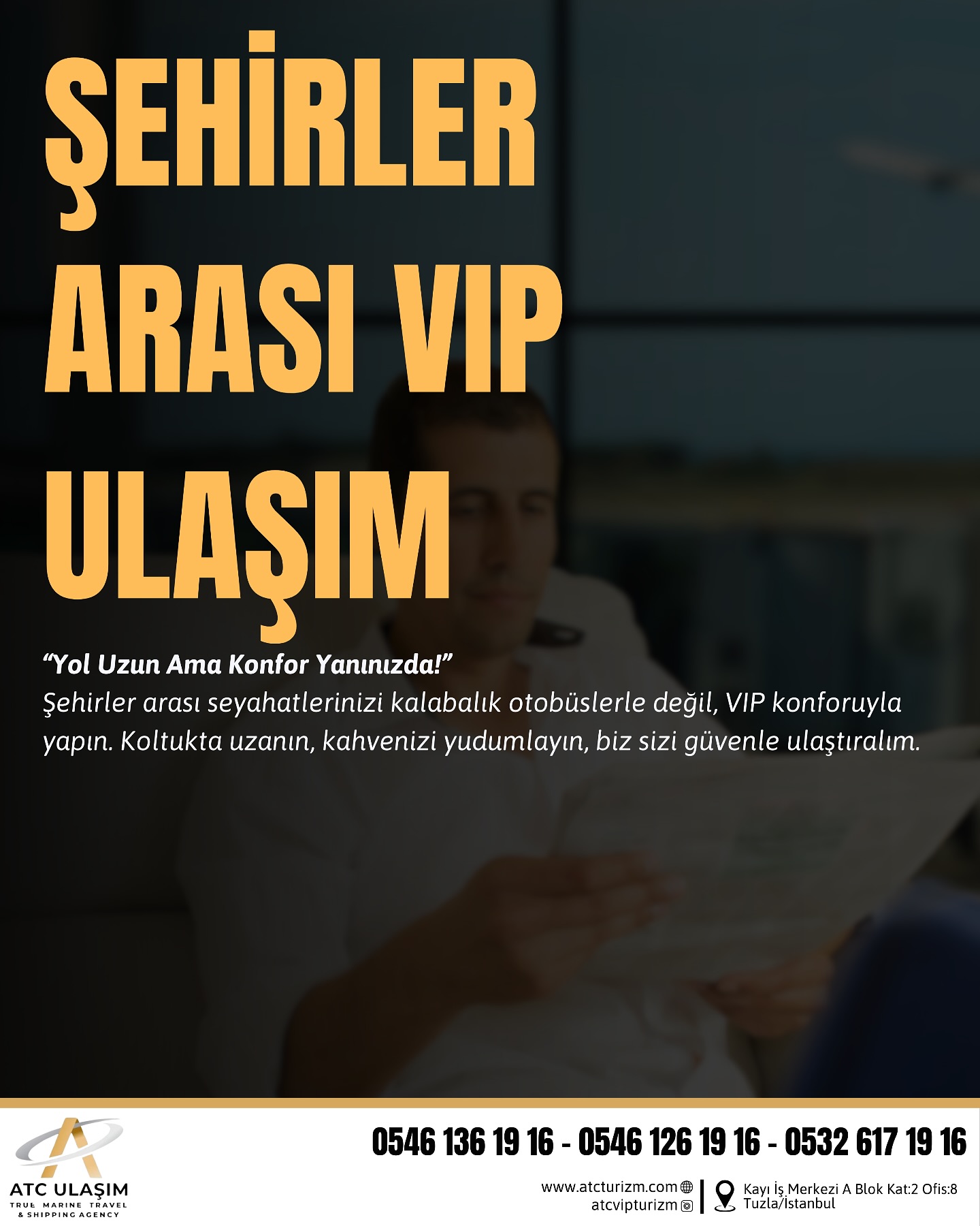 “Yol Uzun Ama Konfor Yanınızda!”
Şehirler arası seyahatlerinizi kalabalık otobüslerle değil, VIP konforuyla yapın.
Koltukta uzanın, kahvenizi yudumlayın, biz sizi güvenle ulaştıralım.
Her kilometrede kalite hissedin.
#ŞehirlerArasıVIP #ÖzelTransfer #KonforluUlaşım #YolArkadaşınız