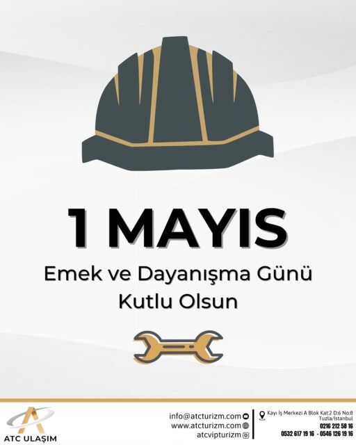 ATC Ulaşım olarak; emeğiyle değer üreten tüm çalışanların 1 Mayıs Emek ve Dayanışma Günü’nü kutluyoruz.
Üretkenliğin, dayanışmanın ve emeğin gücüne olan inancımızla, çalışanlarımızın her zaman yanında olmaktan gurur duyuyoruz.